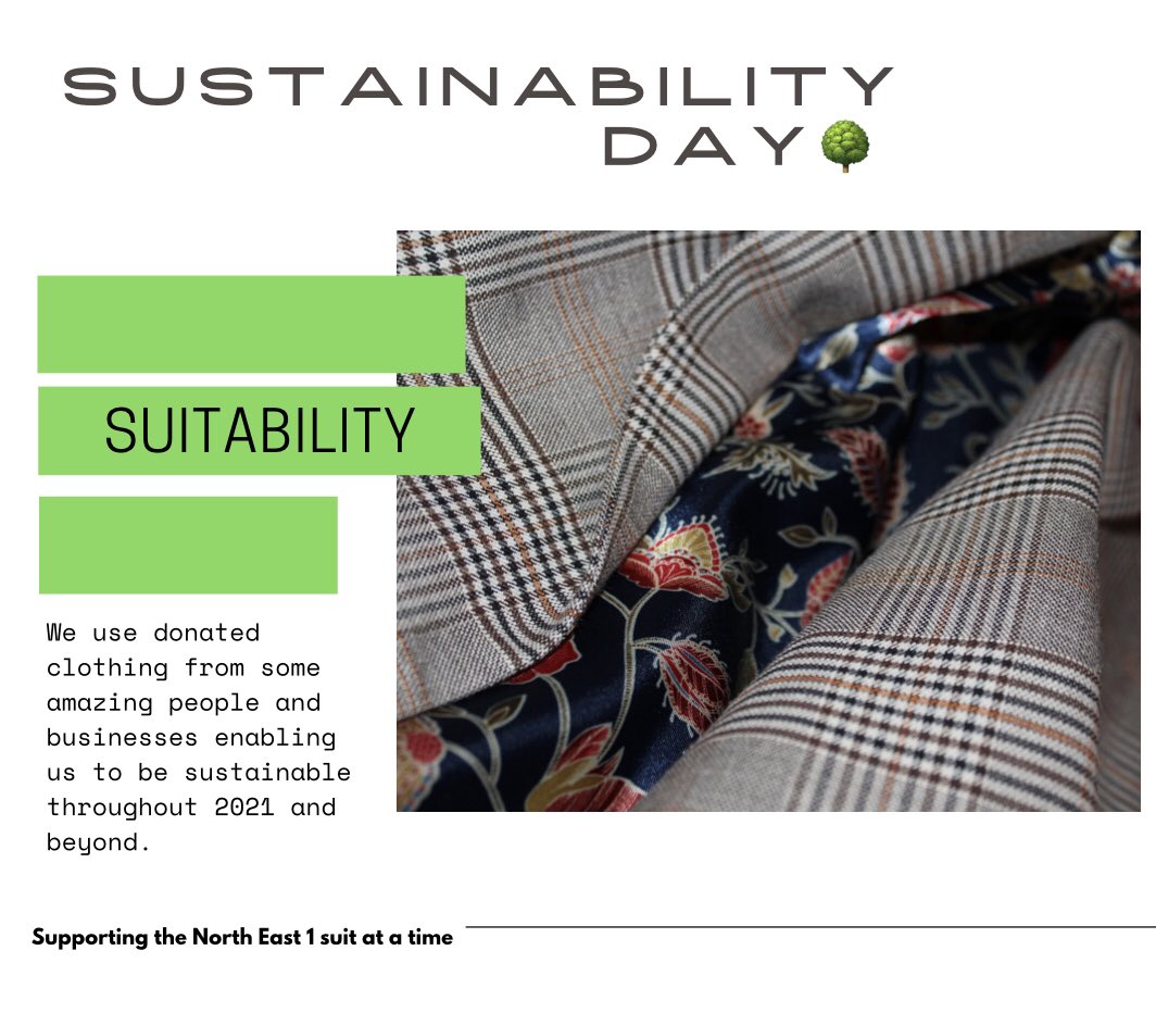 🌳Yesterday was #SustainabilityDay which was created to remind the community of the importance of caring for the environment and the steps to do so. 

We use donated clothing to support North East unemployed men to look and feel confident when they attend their interviews. 🌳