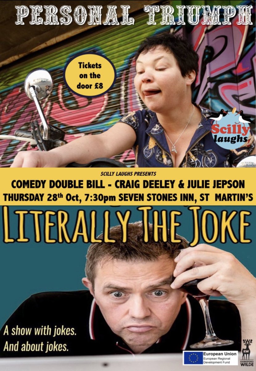 scillylaughs's tweet image. St Martin’s join us tonight @sevenstonesinn for a comedy double bill. £8 tickets on the door, show 7:30pm.