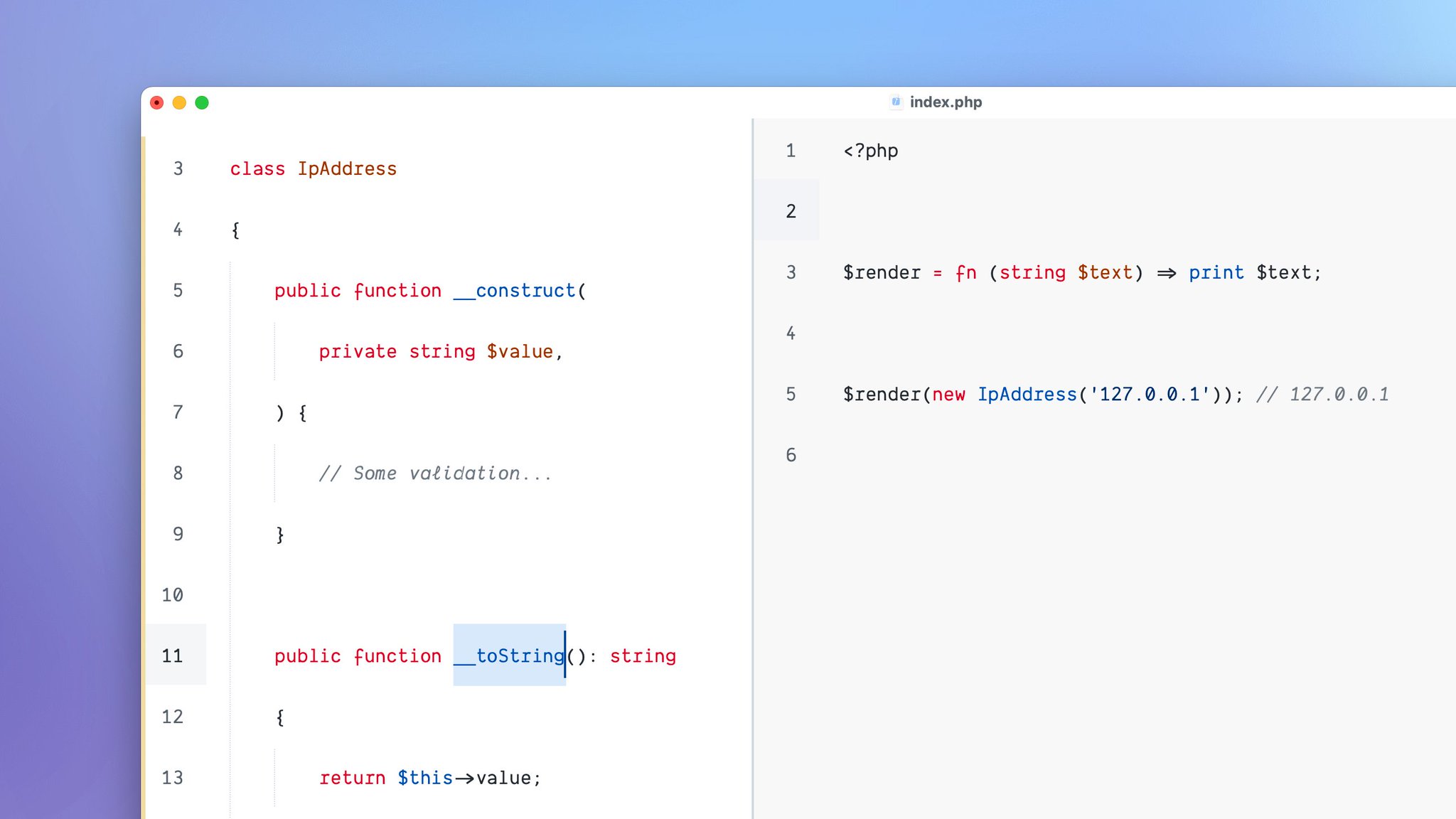 Implement the __toString() method in a class to specify custom logic for converting its instances to strings