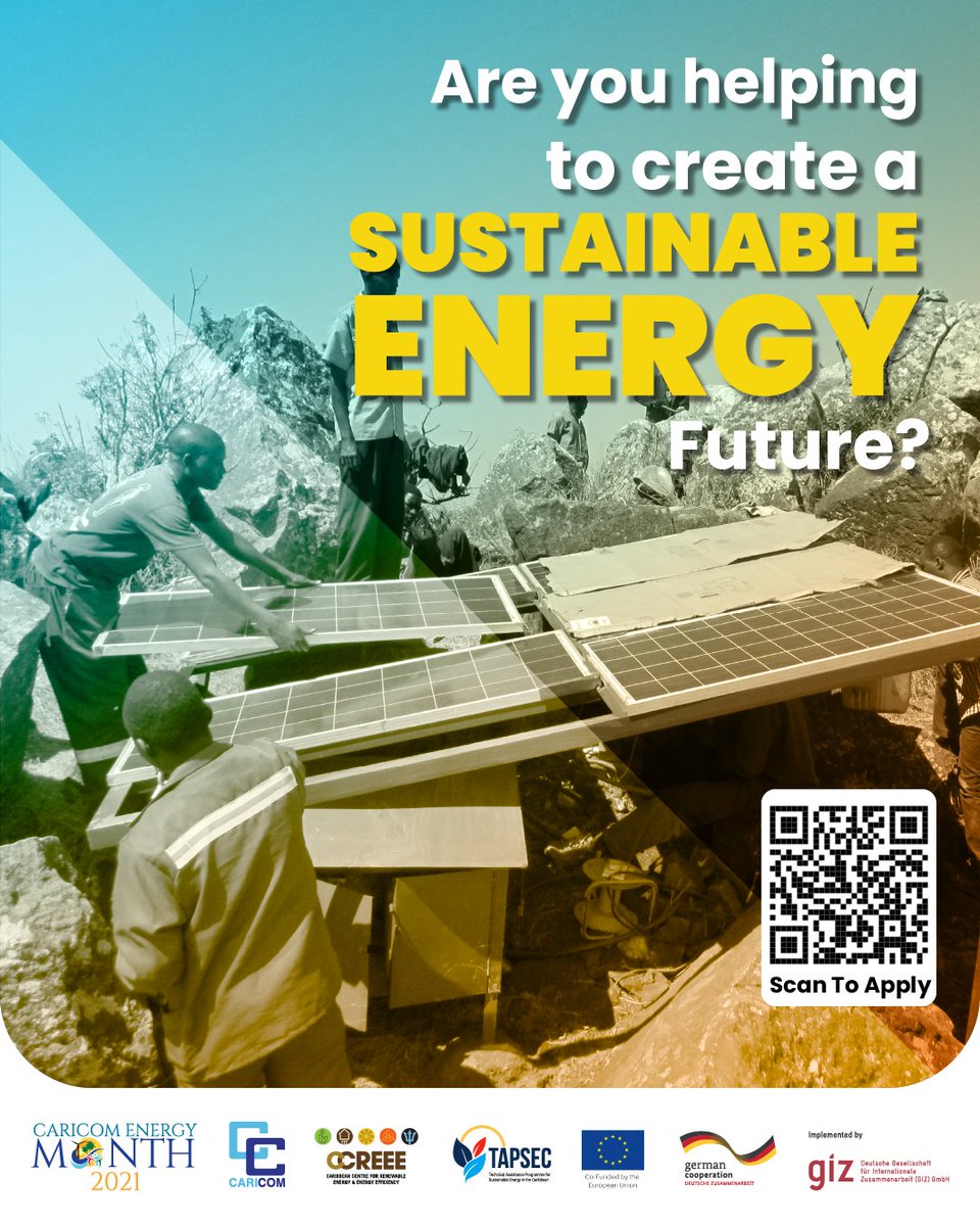 CCREEE_GNSEC's tweet photo. 🚨NEW DEADLINE!🚨

The #CEM2021 Personality Series celebrates the educators, leaders, innovators and policymakers helping to secure a climate-resilient future for their communities!

Tell us how you’re helping us reach climate resilience. Apply by 31 October 2021

#CEMPersonality https://t.co/8yoEmFKKf5