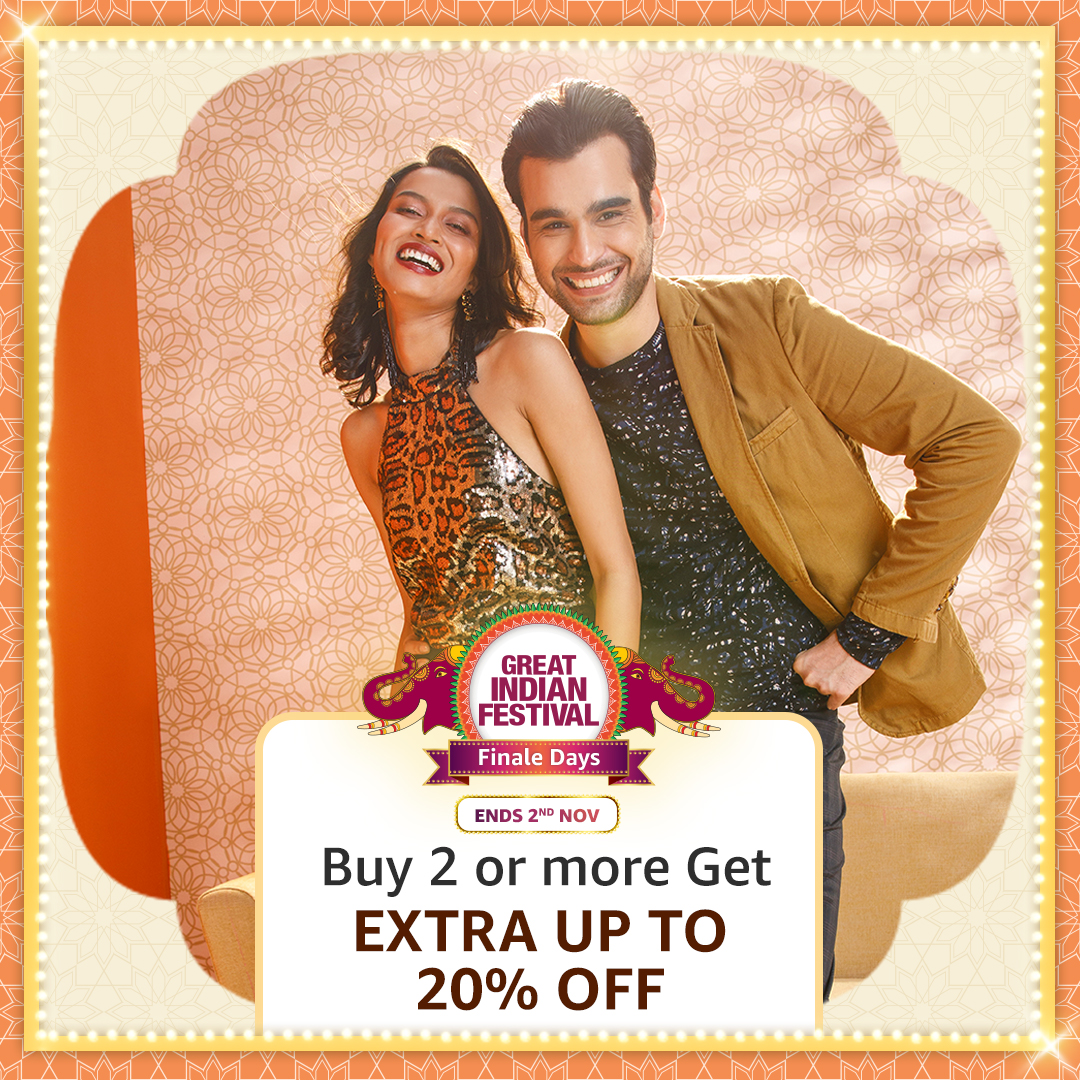AmazonFashionIn's tweet photo. The festive season is a great time to shop. Why? Cause it's the only time you can get amazing offers like this one! But you better hurry cause the #AmazonGreatIndianFestival ends soon: https://t.co/oYdZj3a1vB
#BuyMoreGetMore #Offers #Discounts #AmazonFashion #HarPalFashionable https://t.co/2slhCWkBgo
