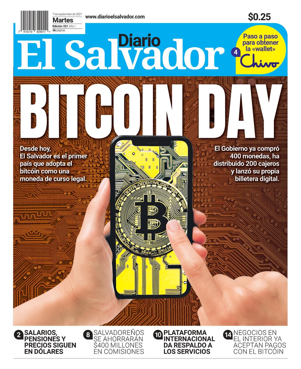 BitBoxSwiss's tweet image. Want to hold a physical part of #Bitcoin history in your hand, for future generations to gloat?  

We&apos;re giving away 5 original copies of the Diario @elsalvador newspaper declaring Bitcoin Day!

To participate: 🔄 &amp;amp; Follow us

We&apos;re picking the winners on Nov 1st. Good luck! 😉