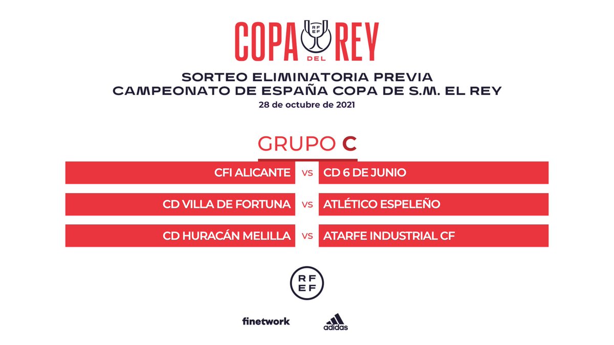 rfef's tweet image. ⚠️ #SorteoCopa | ¡Así queda configurada la ELIMINATORIA PREVIA de la #CopaDelRey 2021/2022!

➡️ Los equipos que superen esta ronda, que tendrá lugar el 17 de noviembre, se enfrentarán a un Primera División.

#LaCopaMola 🏆