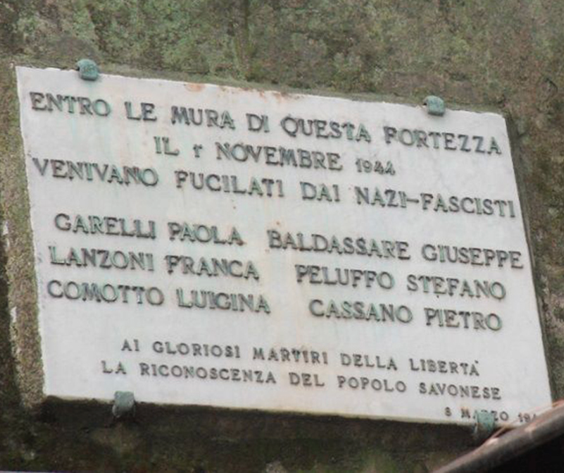 ANPIRomaPosti's tweet photo. L'#1novembre 1944, presso il fossato della fortezza #Priamar di #Savona, i fascisti delle #BrigateNere fucilarono, dopo averli brutalmente torturati per giorni,i #patrioti:#GiuseppeBaldassarre, #PietroCassano, #LuigiComotto, #FrancaLanzoni, #StefanoPeluffo e #PaolaGarella. https://t.co/RK3333MZBD