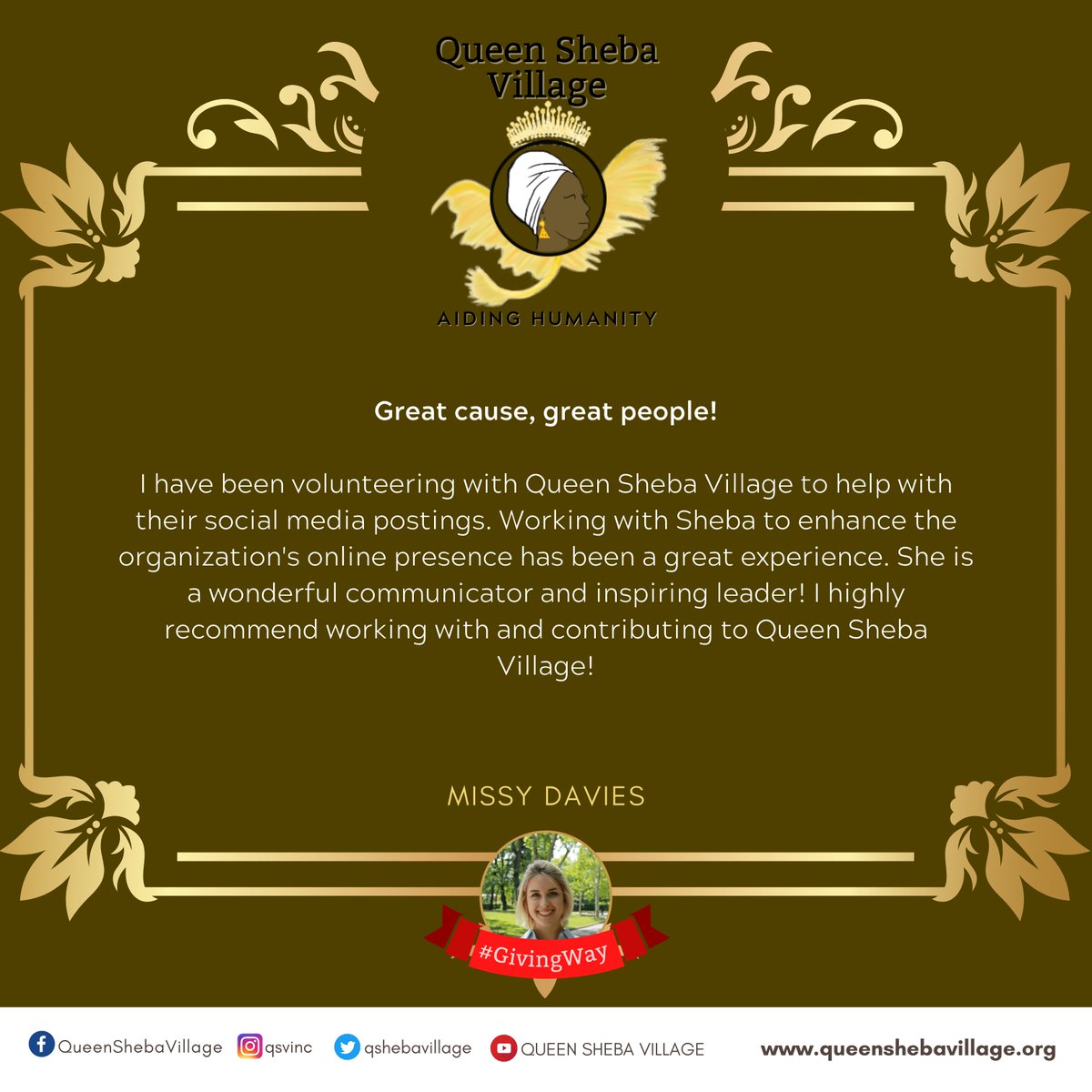 qshebavillage's tweet photo. Building relationships with organizations like QSV will provide a direct channel to increase your diverse skill with qualifications needed to fill a much needed position to help needy citizens whom appreciate your efforts. #givingway #volunteerwithskills Apply @qshebavillage . https://t.co/GL2cfCBxmA