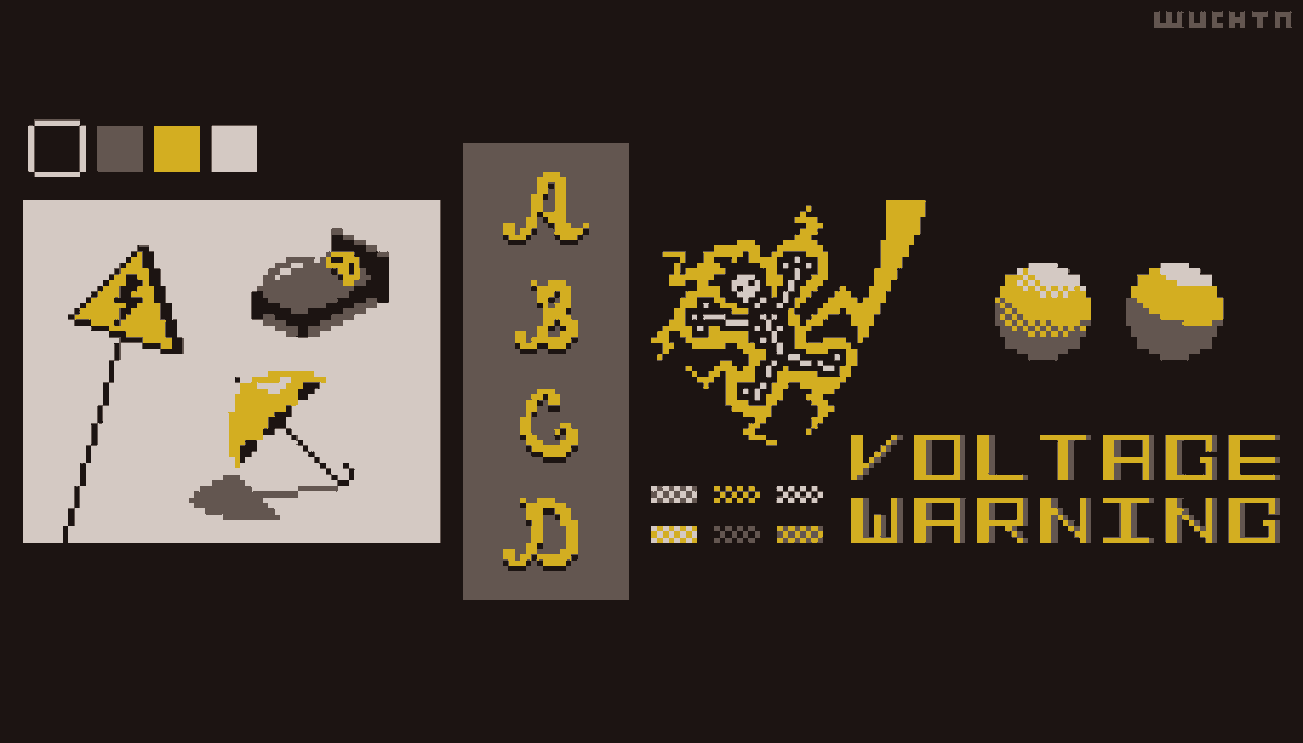wuchta7's tweet photo. I made a little palette on lospec: https://t.co/hLcrKzbVLu
#pixelart #ドット絵 #voltagewarning #palette https://t.co/0eefjtk3rF