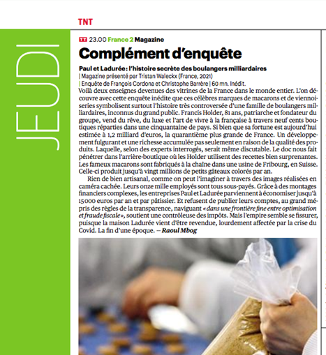 "On découvre avec cette enquête inédite que Paul et Ladurée symbolisent surtout l'histoire très controversée d'une famille de boulangers milliardaires, inconnus du grand public."

TT pour l'enquête de <a href="/FransuaC/">François Cardona</a> et <a href="/c_barreyre/">Christophe Barreyre</a> 

📺Ce soir 22h50 dans #ComplementDenquete