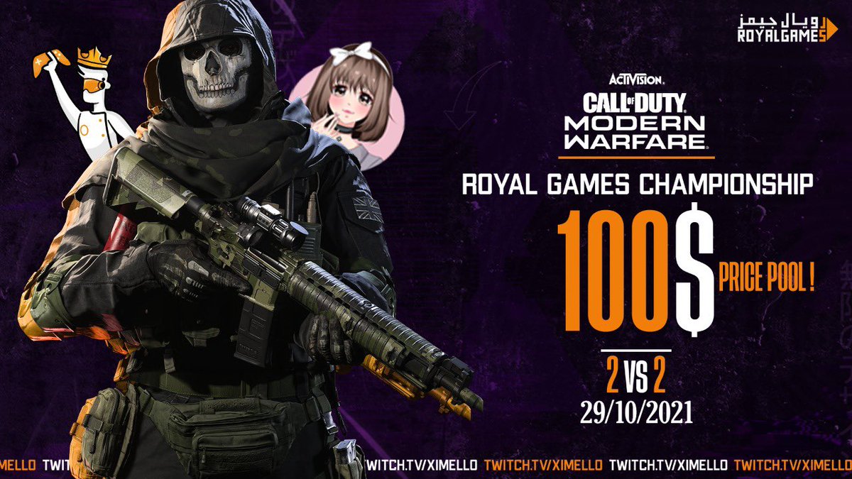 RoyalxGame's tweet photo. مساء الخير اصدقاء رويال جيمز❤️
 بطولة  Modern Warfare
 🤩Mello CHAMPIONSHIP 2v2
@vcne0 
يبدأ التسجيل تاريخ 29/10/2021 يوم الجمعة 
الساعة 9:00 PM عن طريق موقعنا

بالتوفيق للجميع😍
————————
#رويال_قيمز | #موردن_وارفير https://t.co/KJxayhzlcm