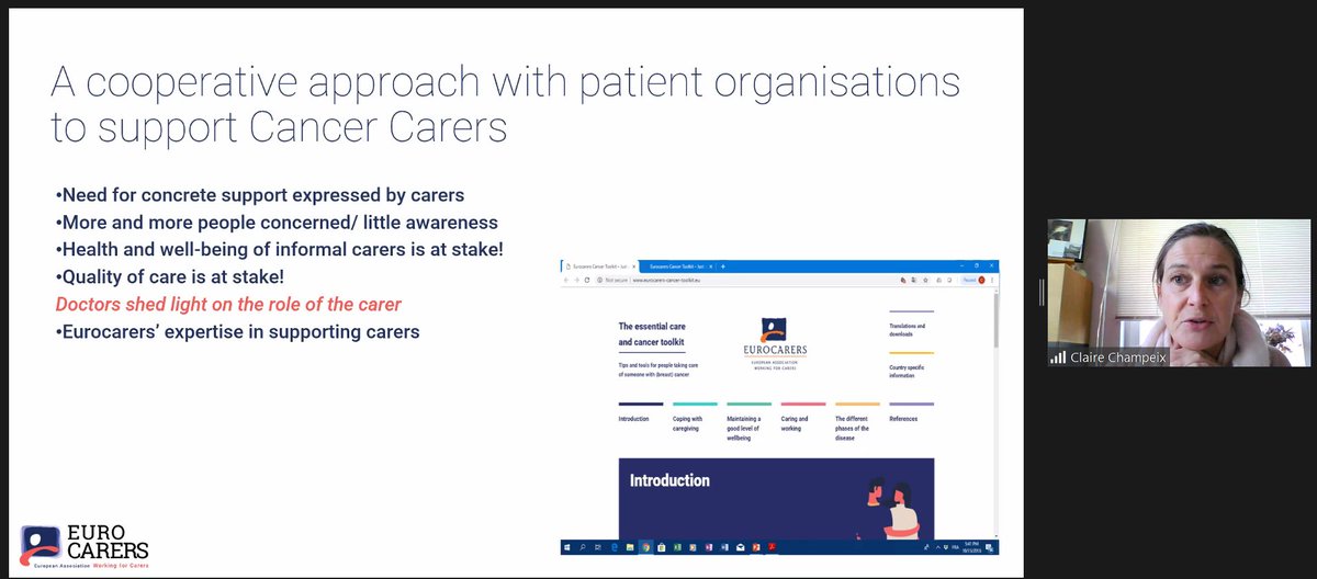 🔵<a href="/Eurocarers_info/">Eurocarers</a> representative, Claire Champeix, is currently explaining the roles and the needs of cancer carers emphasizing about the importance of providing emotional support.

Take a look to the visual below and discover more about supporting cancer carers👇