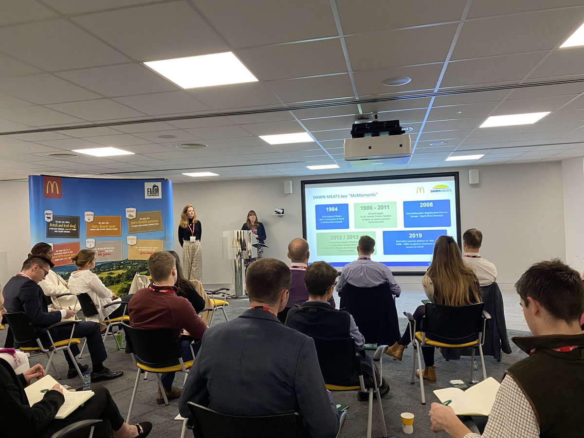 <a href="/DawnMeatsAgri/">Dawn Meats Agri Team</a> now presenting to the scholars. Did you know they work with 30,000 UK farms a with animals fully traceable from farm to fork? #OFC22