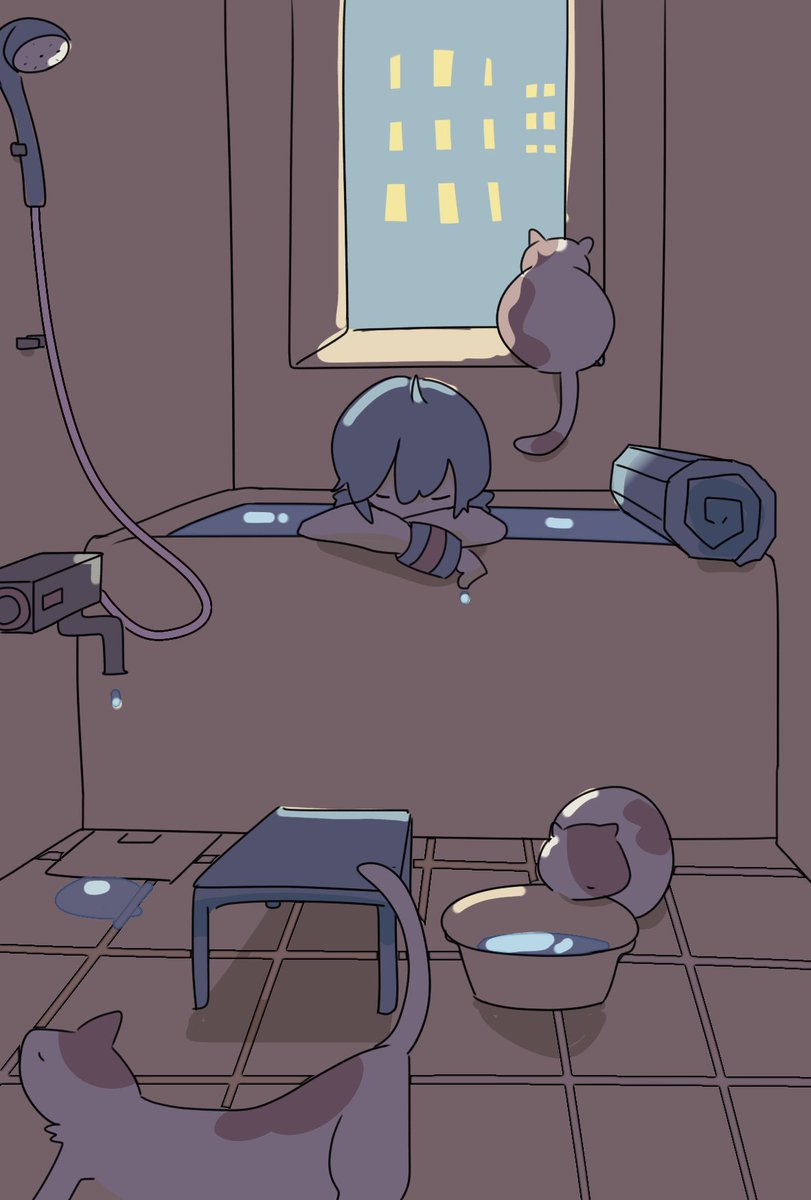 「お風呂に入ってみたかったKAITO 」|かまだ@お絵描きダイエッターのイラスト