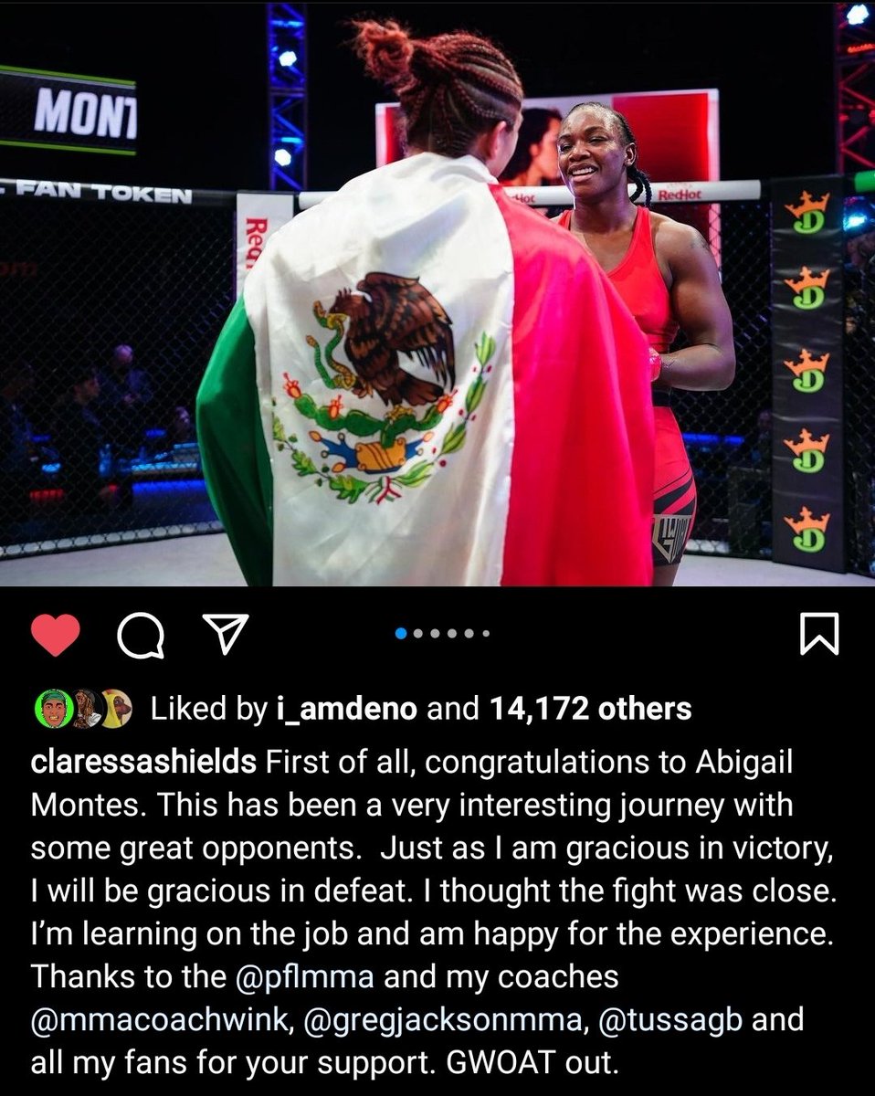 For everyone who said she was gonna have a mental breakdown if she loses lol far from it. #PFLChampionship