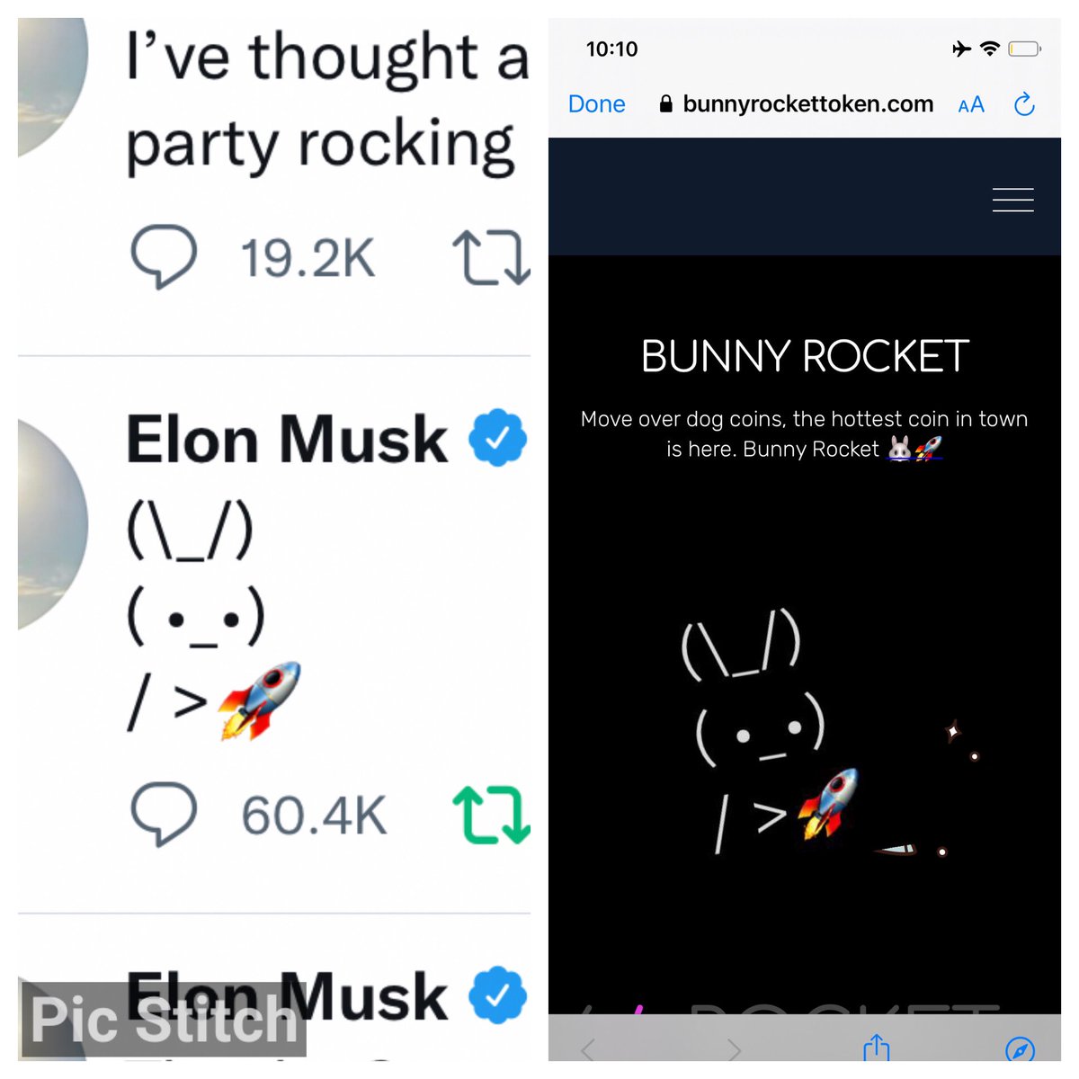 Check October 18th #ElonMusk #Elon #bunnyrocket 

ELON MUSK tweets this symbol 
On October 18th

BUNNYROCKET was released October 16th just two days earlier….

I would seriously grab this quickly. Low marketcap still 2000+ holders so far… 💰💰💰💰💰