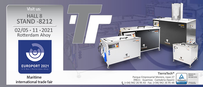 _TierraTech's tweet photo. 𝗙𝗿𝗼𝗺 𝘁𝗵𝗲 𝟮𝗻𝗱 𝘁𝗼 𝘁𝗵𝗲 𝟱𝘁𝗵 𝗼𝗳 𝗡𝗼𝘃𝗲𝗺𝗯𝗲𝗿 𝗧𝗶𝗲𝗿𝗿𝗮𝗧𝗲𝗰𝗵® 𝘄𝗶𝗹𝗹 𝗯𝗲 𝗲𝘅𝗵𝗶𝗯𝗶𝘁𝗶𝗻𝗴 𝗮𝘁 𝗘𝘂𝗿𝗼𝗽𝗼𝗿𝘁, 𝗶𝗻 𝗥𝗼𝘁𝘁𝗲𝗿𝗱𝗮𝗺, to present the latest innovations in ultrasonic cleaning equipment for the naval sector. https://t.co/1NsAnXMuRG