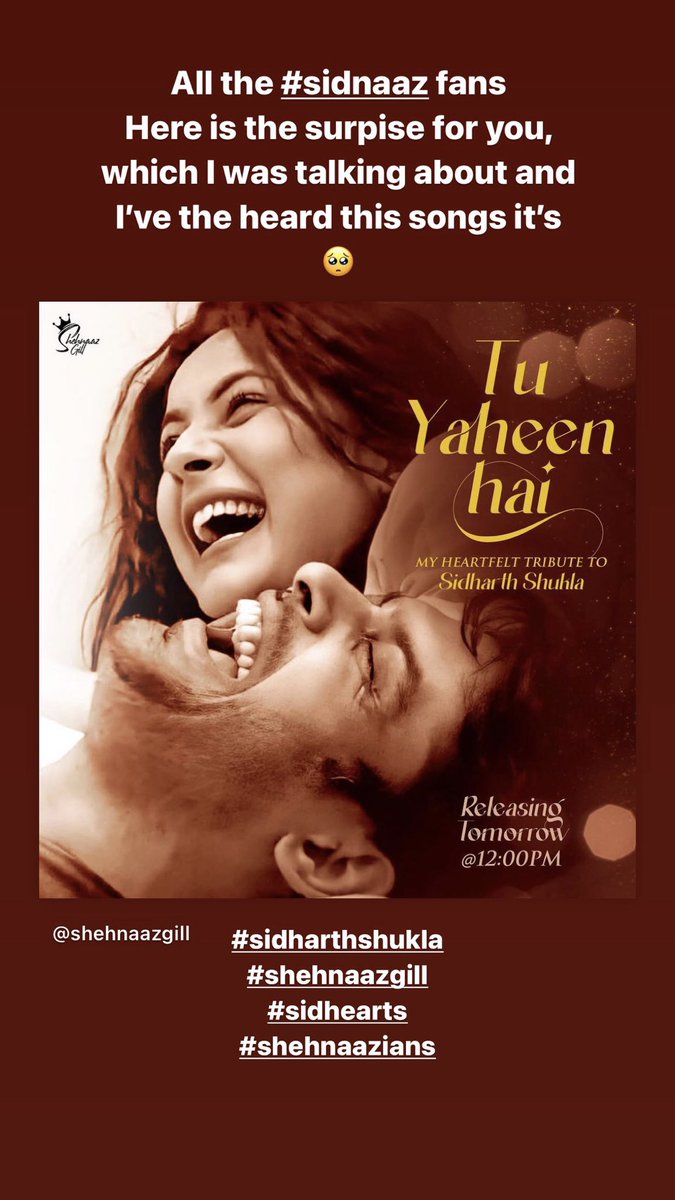 rjkaranmehta's tweet photo. This is the surprise guys !! I’ve heard this song and it’s magical and so pure and straight from #ShehnaazGill heart !! I’m sure you will fall in love again with #SidNaaz !! #SidharthShukla #SidHearts #Shehnaazains https://t.co/GrPCyK1B9t