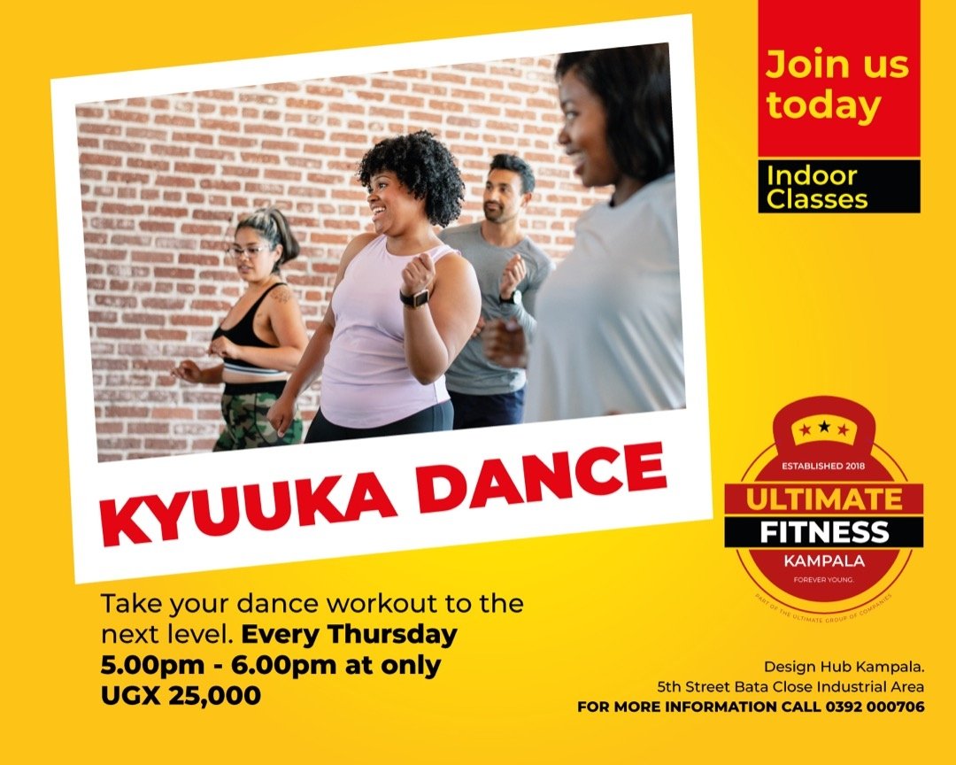 UFKampala's tweet photo. When you dance, you enjoy the luxury of being you.🥳🕺💃
Join us today for a whole-body dance workout to revamp your body fitness while bringing your inner child excitment back to life at just UGX25,000.

Kyuuka Dance classes: 
💃🕺Thursday from 5:00PM to 6:00PM 
#UltimateFitness https://t.co/IzL6r3taGy