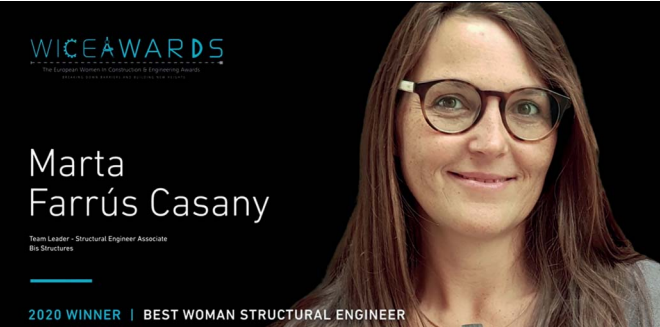 Con_Estructures's tweet photo. Marta Ferrús, cap de l'àrea de Innovació de #BISstructures rep el premi Best Woman Structural Engineer de @wiceawards.
Considera el premi un reconeixement i espera que serveixi d’inspiració per a les arquitectes es dediquin a la consultoria estructural: https://t.co/GjwsTDHlfP https://t.co/2SytDcxVVH