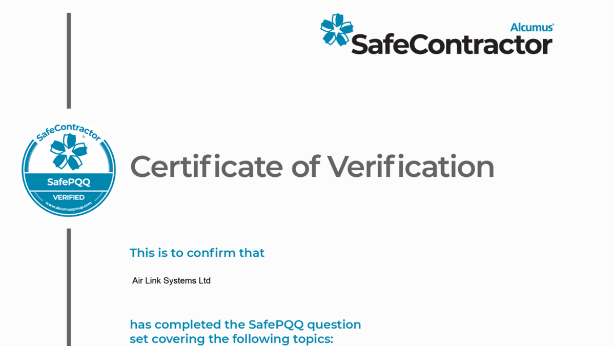 ALS__Global's tweet photo. We are pleased to note that Air Link Systems Ltd has completed the SafePQQ question set covering all topics. #management #gdpr #finance #SafePQQ #fitoutcontractor #Maincontracting #retailindustry https://t.co/74zBFeXxeK