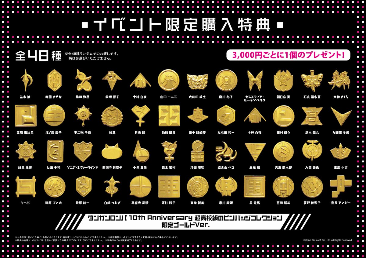 ゴッホ 星月夜 ダンガンロンパ 10th Anniversary 超高校級のピンバッジ
