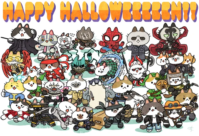 HappyHalloweeeeen!!!!
無事、一日枚仮装ねこちゃんイラスト完走しましたー!!
基本好きなキャラや好きなゲーム、プレイしたゲームの衣装を猫ちゃんに着てもらいました✨
たくさんのいいねやRTありがとうございましたー!🎃
#ねこねこハロウィン
#ハロウィン 