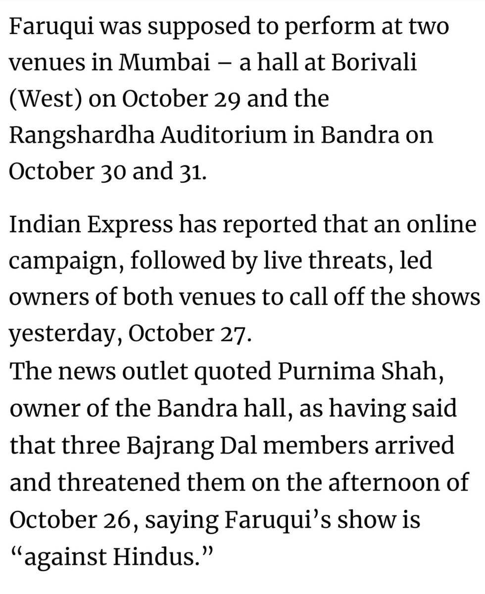 anamshha's tweet photo. Actions will be taken when 'they create any issue' because threats of burning the hall wasnt enough to consider as crime 👏👏
#munawarfaruqui 

@AUThackeray @MumbaiPolice @sohitmishra99 @Anurag_Dwary @fayedsouza @kunalpurohit @BDUTT @zoo_bear @Iamrahulkanal https://t.co/dQZJKJSYAs