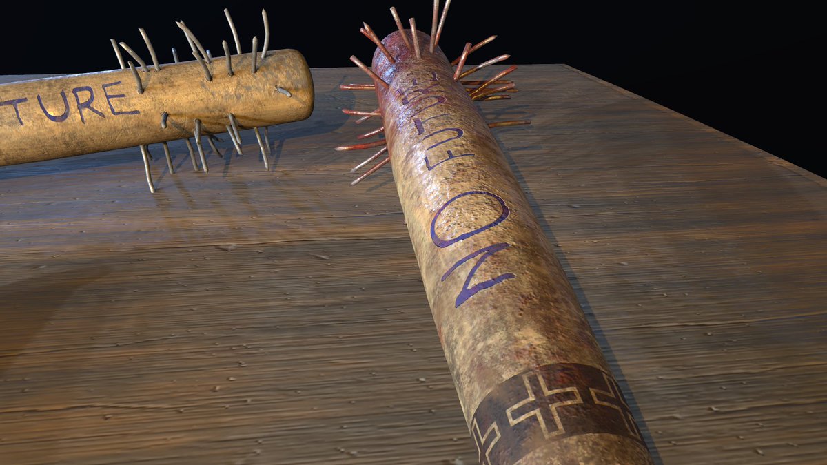 tomaK_wet's tweet photo. Set of #baseball bats #apocalypse #zombie #horror #indiedev #gamedev #3dart #personalized #3dartist #3d #substance3dpainter #marmosettoolbag #unrealengine #cgtrader #art #IndieGameDev #handmade #meleeweapon https://t.co/AslzoDL2aG