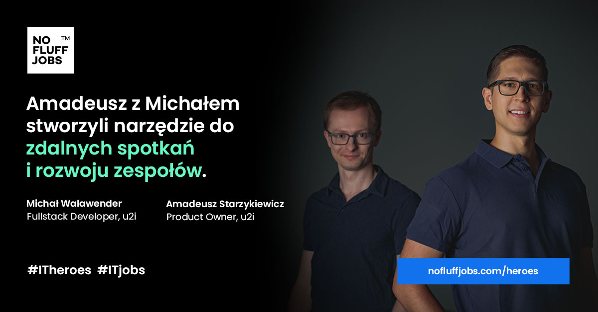 RetroTool_io's tweet photo. “The future of Agile Retrospectives is written in code” 💻⌨️ It certainly is! 
Thanks to thinking outside the CODE our two irreplaceable developers (Amadeusz Starzykiewicz and Michał Walawender) have just become faces of the Polish #ITHeroes campaign powered by @NoFluffJobs ! 🦸 https://t.co/bPpi81bfzU
