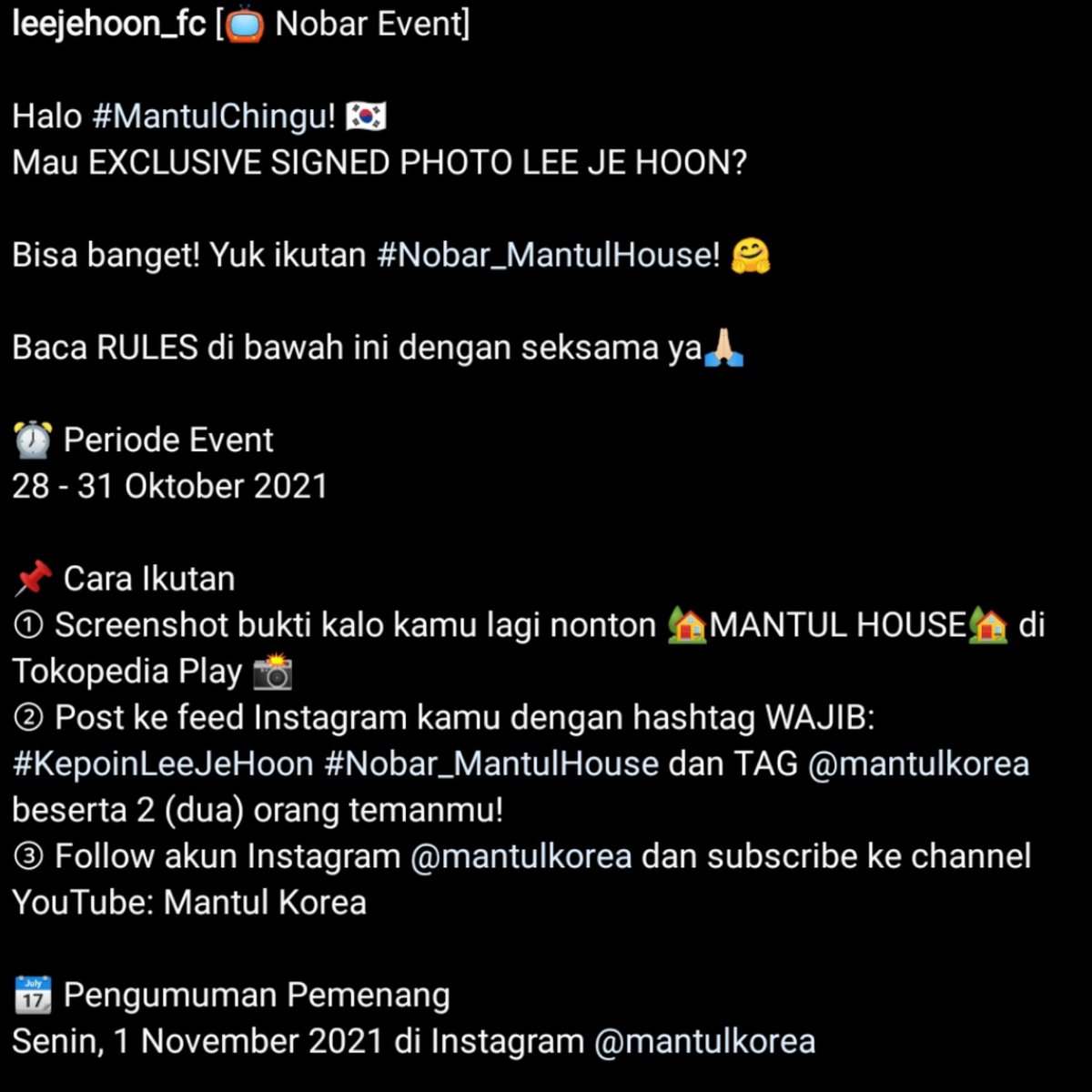LeeJeHoon_FC's tweet photo. #MantulHouseTokopediaPlay #MantulHouse #Tokopedia #TokopediaPlay #MantulKorea #LEEJEHOON #์ด์ ํ #taxidriver #movetoheaven #signal #JangHansol #KoreaReomit #HanYoora #ParkKyungrim #kdrama https://t.co/zeSzAvWIt2