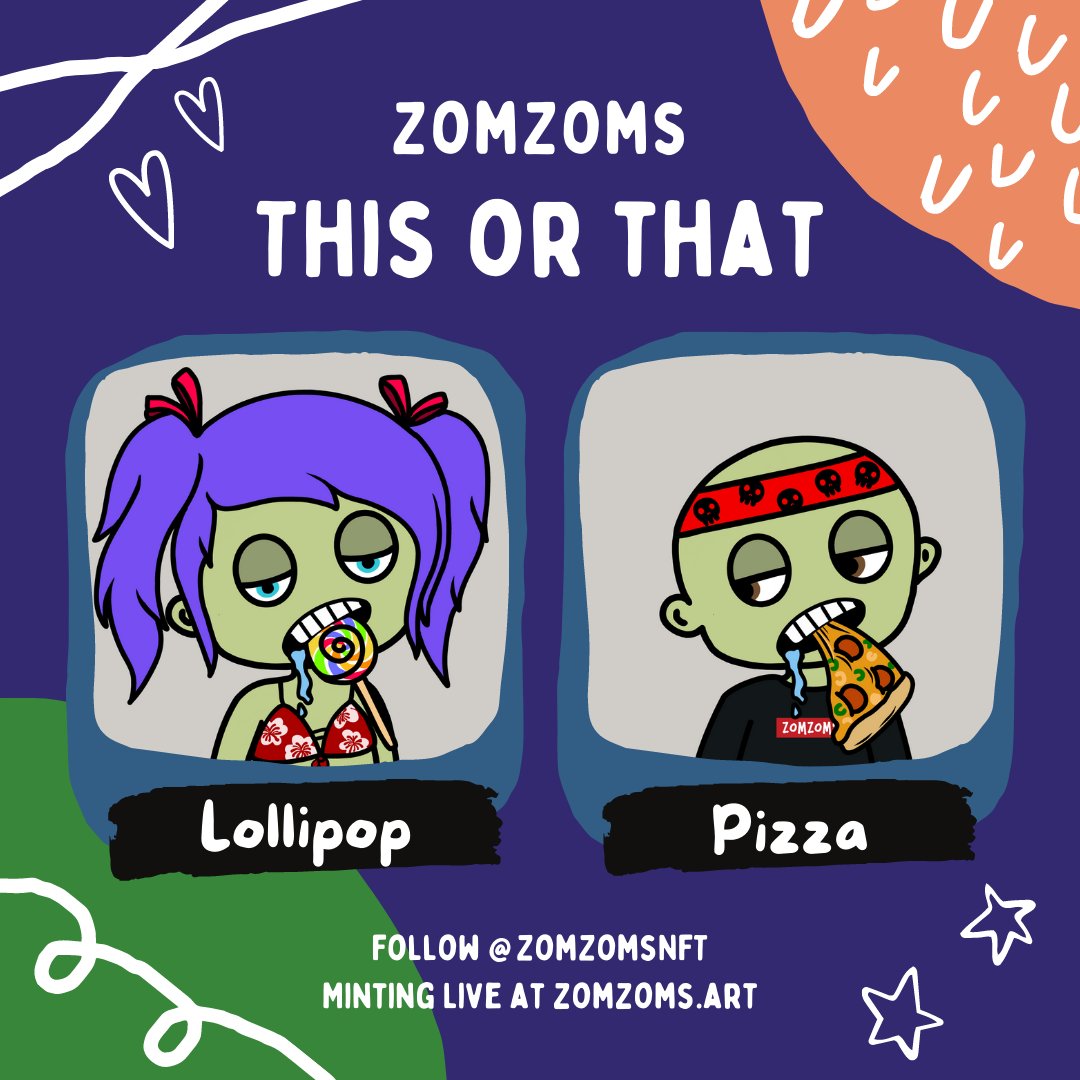 Let's play a game. Are you guys on team sweet or team savory- would you choose a lollipop or pizza?? #NFT #NFTCommunity