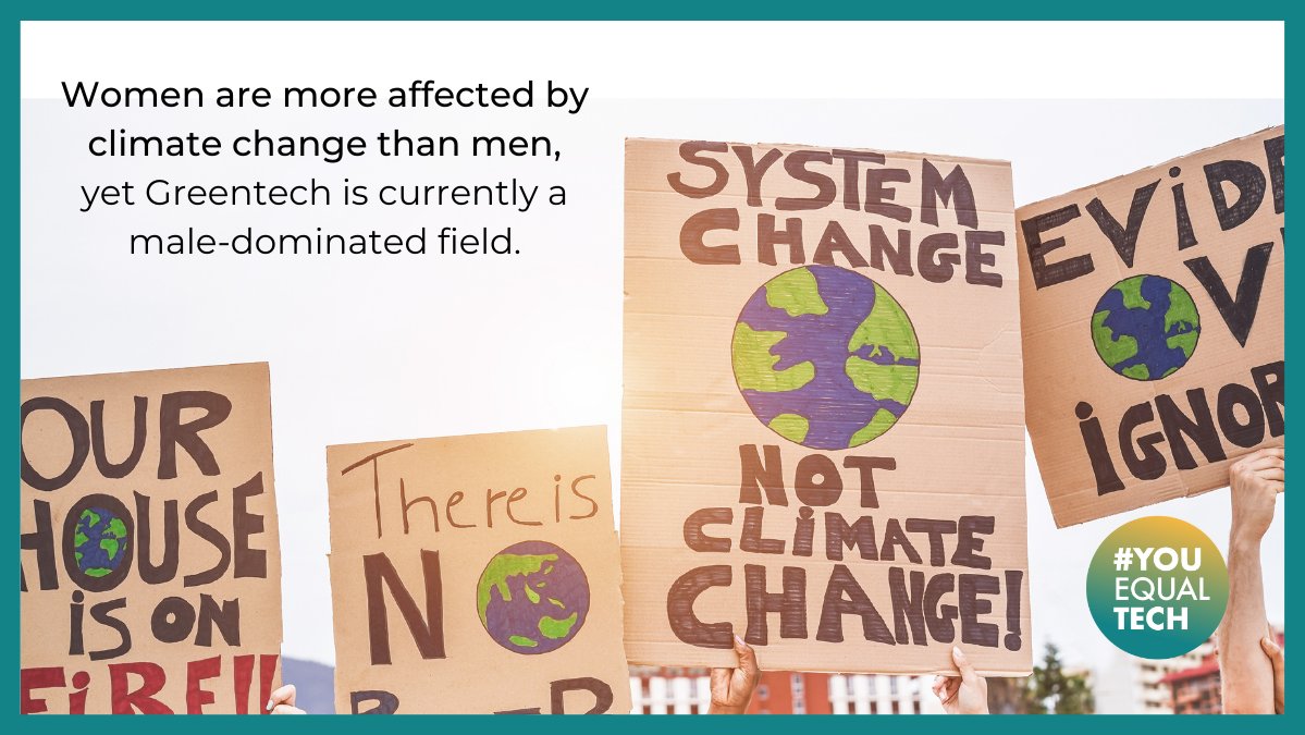 YouEqualTech's tweet image. Women are more affected by #ClimateChange than men, and yet innovation and entrepreneurship in this area is male dominated.

To find out why #Equality within #Greentech can help with the tackle against the #ClimateCrisis, then check out the link below.

ow.ly/Svbw50GygOh