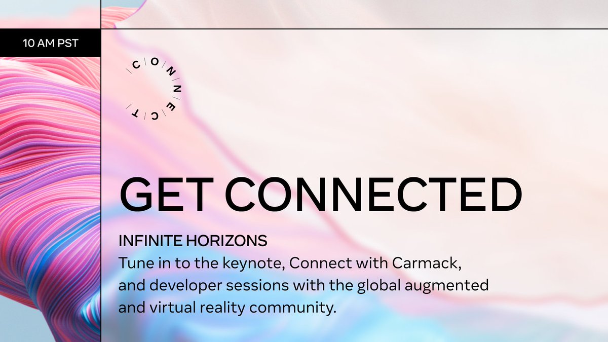 RealityLabs's tweet photo. Connect 2021 is today! We are bringing the global augmented and virtual reality community together to reveal and explore the latest innovations in the space. It starts soon at 10 AM PST. Tune in https://t.co/rqzHlvP3Be https://t.co/mi2l82vcnt