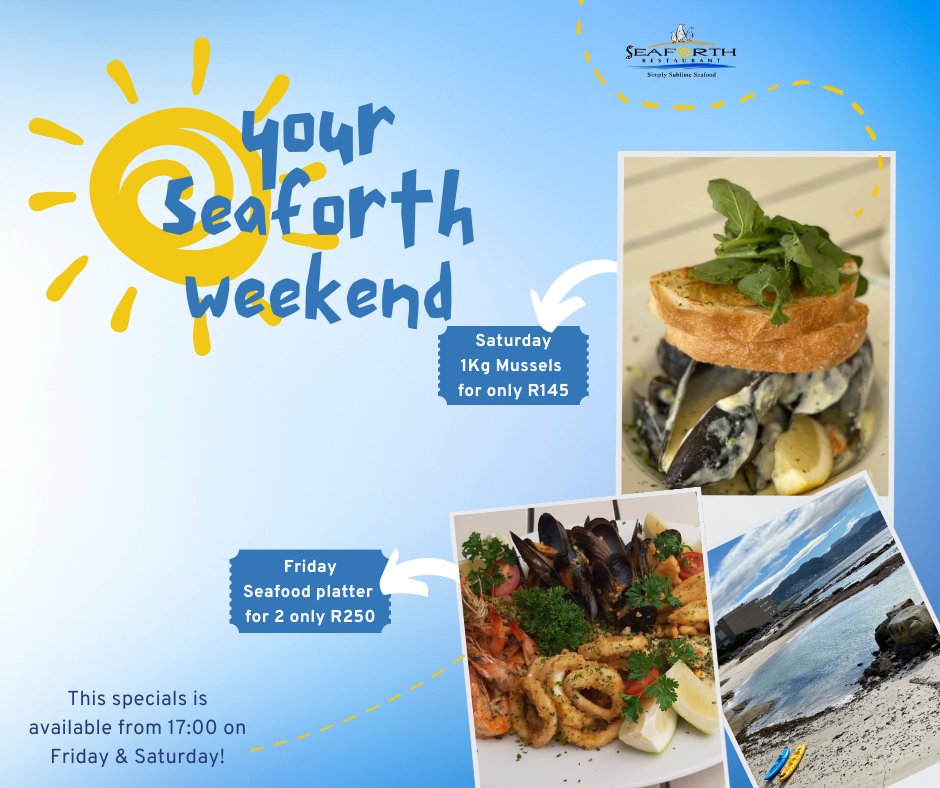Let's not break the bank this payday weekend &amp; spend your bucks on the best deals you can get your hands on! Book now: 021 786 4810.
#specials #seaforthrestaurant #simonstown #seafoodrestaurant #restaurants #seaforthbeach #simonstownsouthafrica #seafood #capetownrestaurants