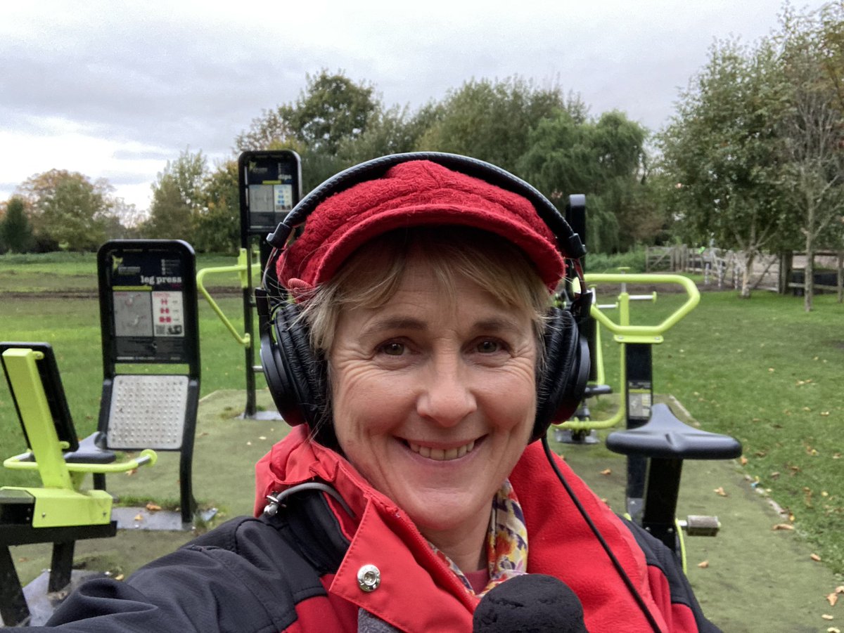 JuliaLewisNY's tweet photo. Good Morning from West Green in #Pocklington.

@BBCYork’s #BigCommunityCleanUp gets underway at 10am - I’d love to see you here.

Hear all about it with @spanswicktweets @joncowap &amp; @Sarah_Urwin 

And yes I have tried the outdoor gym

🏋️‍♀️💪🏋️‍♀️💪🏋️‍♀️💪🏋️‍♀️ https://t.co/b32efvPnDl