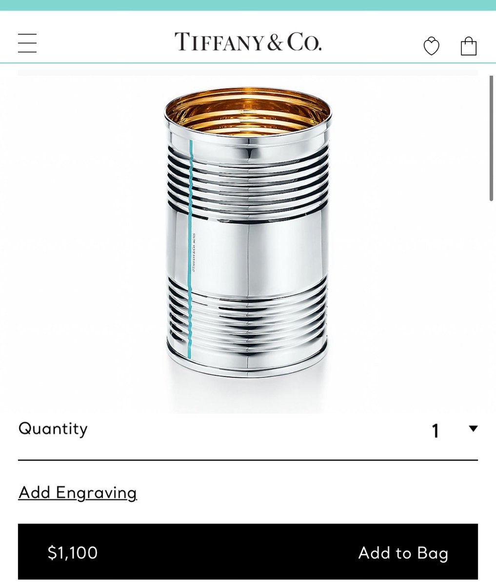 adamtotscomix's tweet image. Tiffany &amp;amp; Co. out here selling a can for $1,100. Just phenomenal