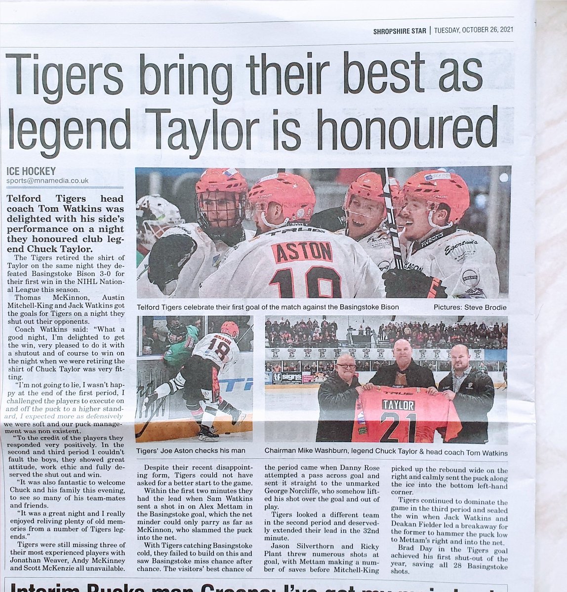 More great coverage of <a href="/Telford_Tigers/">Autocraft Telford Tigers</a> in Tuesdays <a href="/ShropshireStar/">Shropshire Star</a> <a href="/NIHLhockey/">NIHL</a> <a href="/BritIceHockey/">British Ice Hockey 🏒</a>