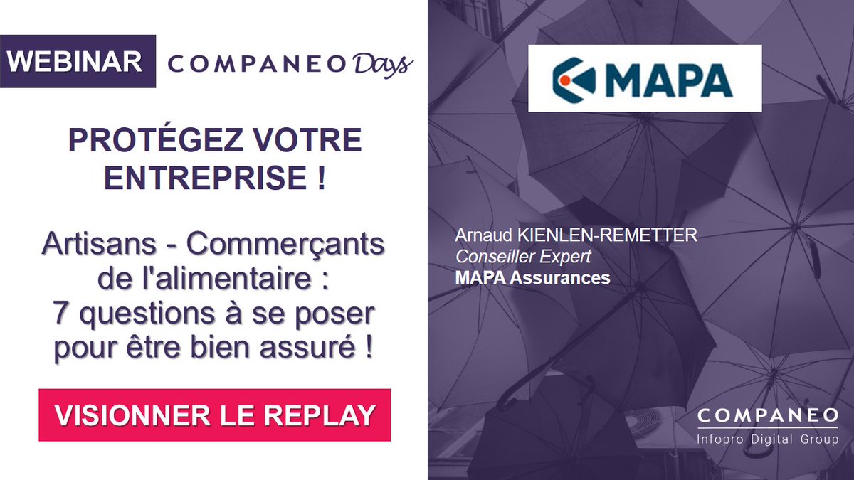 Companeo's tweet image. 💡 Vous avez raté la #conférence ? Découvrez dès à présent le #replay
➡️ ow.ly/1SFc50GzULS
#webinar #assurance #assurances #protection #alimentaire
