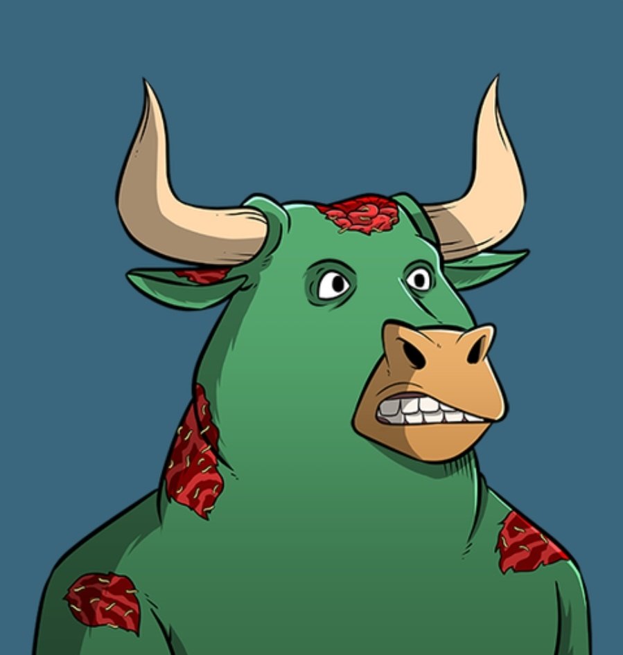 NFTMARIA_'s tweet photo. @NFTDaily @SomniumSpace @Exeedme @BlackpoolHQ @RadioCacaNFT @0xmons @playdapp_io @PhantasmaChain @cryptomedatech @MyDeFiPet @Wanaka_Farm I got a zombie bull @BinanceBullSoc #BBSoc https://t.co/IFtLx7pokr