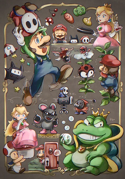 マリオUSAの2枚目✏️ルイージジャンプ好きでよく使っては落下死してました👼
オリガミキングで苦しめられたハックン、シリーズキャラとしてはUSAが初出だったのかな🙄足場役でお世話になってたの忘れてた😂 