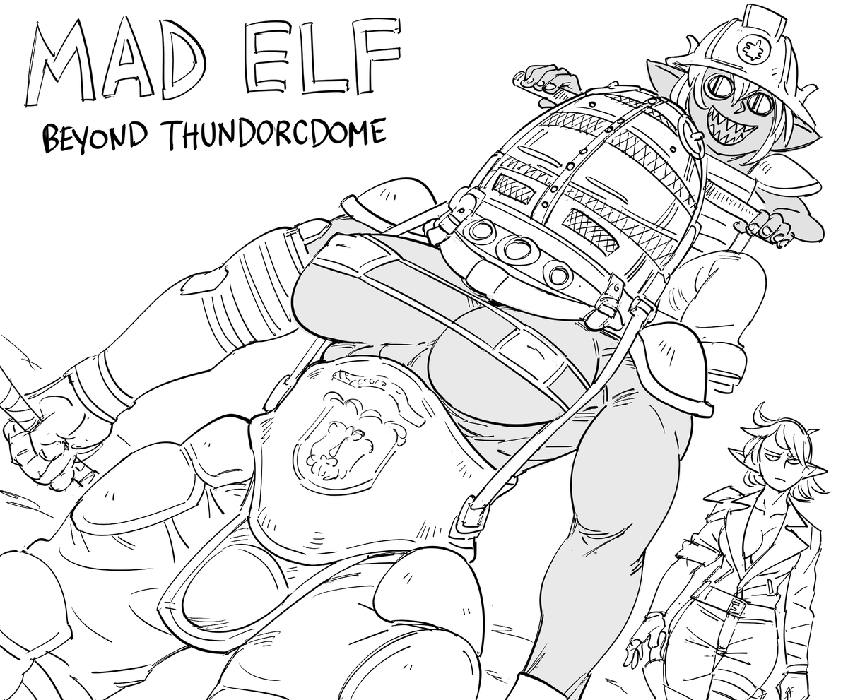 baalbuddy's tweet photo. Patreon request for Goblin and Orc as Master Blaster from Mad Max: Beyond Thunderdome

No, the requester did not ask me to genderbend them but the Orc Booba called to me. https://t.co/48uL15sE1h