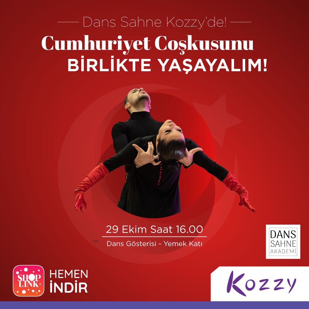29 Ekim Cumhuriyet Coşkusunu birlikte yaşayalım! Sen de kutlamanın bir parçası olmak istiyorsan saat 16:00’da kapı komşun Kozzy'de buluşalım! #KapıKomşum #kozzy
