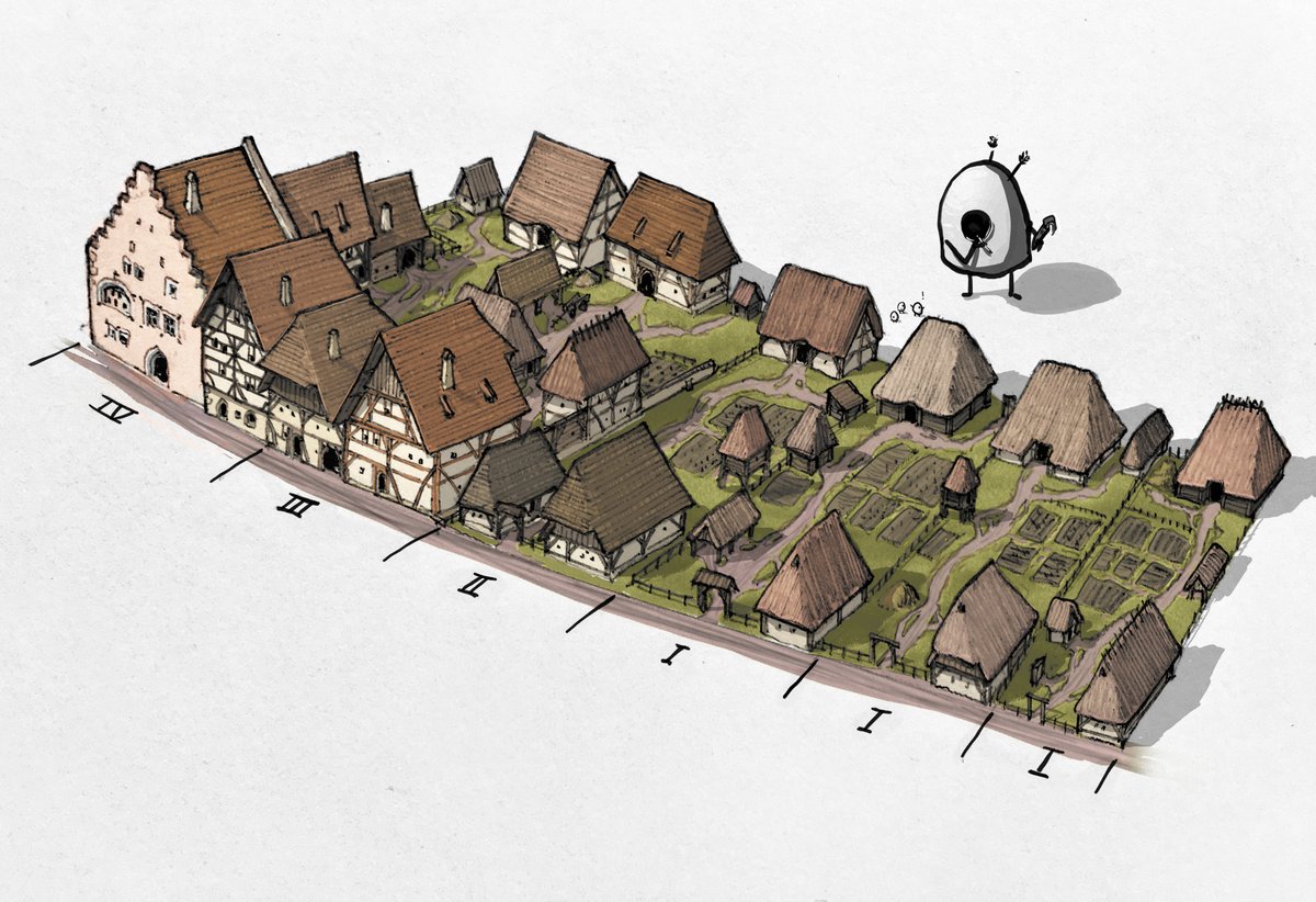 LordsManor's tweet photo. Together with @MyRustyGun guiding me with research &amp; concept art, we're fixing the style of the architecture to be consistent late XIV century southern Germany. No more mix of anglo saxon pithouses and French townbuildings.  @Monsterfish_ did the shading and colouring, too. https://t.co/pwmurydCAK