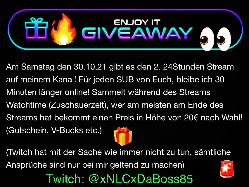 xNLCx_DaBoss85's tweet photo. #twitch #twitchdeutschland #twitchde #streamer #streaming #24std #affiliate #affiliatemarketing #subscribe #supportsmallbusiness #smallstreamer #fortnite #rocketleague #warzone #giveaway #vbucks #playtogether #watchtime #xbox #xboxseriesx #crossplay #xnlcxdaboss85 https://t.co/9pKGIbwYmh