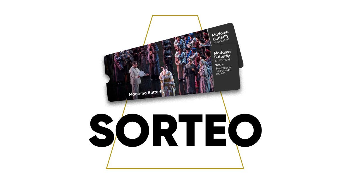 LesArtsValencia's tweet photo. En ⚪#LesArts estamos entusiasmados de volver progresivamente al 100% de aforo, y queremos compartir toda nuestra emoción con vosotros.
🎟 ¡Sorteamos dos entradas para Madama Butterfly!
¡Descubre cómo puedes participar! 😍
https://t.co/AzGoxE7Ulv
#Sorteo #Ópera #SorteoTwitter https://t.co/qe3NeRRlGk