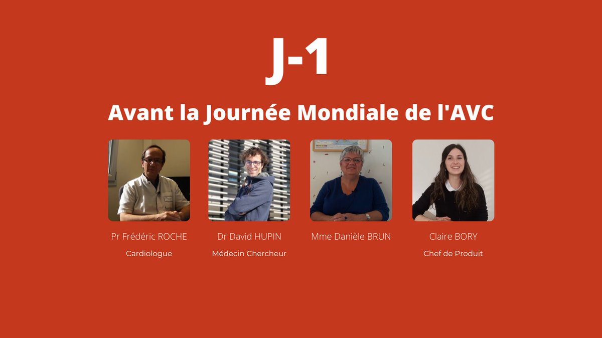 📅 J-1 avant la Journée Mondiale de l'AVC
Ne ratez pas notre vidéo 🎬 disponible demain à partir de 9h. 
On y parlera #AVC, #prevention, #NeuroCoach, facteurs de #risques, #apneedusommeil et activité #physique

Agissez avec nous en partageant autour de vous