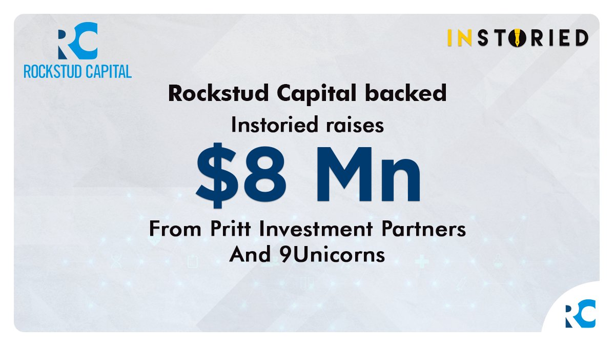 RockstudCap's tweet image. #FundingAlert
#Rockstud Capital’s portfolio company #Instoried successfully raises #SeriesA #funding of $8 Mn. We are proud to have backed Sharmin Ali and the team and wish them great success in all their future endeavours.
Read story here entrepreneur.com/article/393596