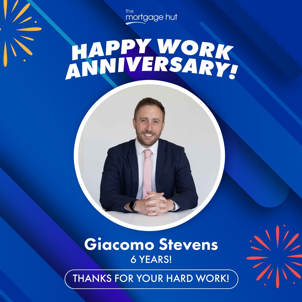 These guys are making waves this month! Congratulations to Elliott and Giac, who are both celebrating their six year workiversaries at #TheMortgageHut this week👏 Massive well done and THANK YOU. True assets to the team. #meettheteam #ourpeople #workanniversary