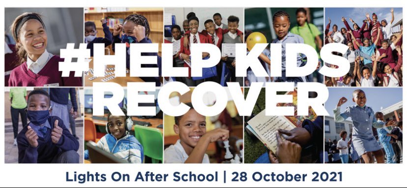 Charldutoit37's tweet photo. The day is finally here! We celebrate #LightsOnAfterSchool to show how #AfterSchoolSA programmes complement formal schooling.
 
Shout out to all our practitioners, volunteers and coaches who have gone above and beyond to #Helpkidsrecover from the pandemic! https://t.co/Kr4OYopRPw