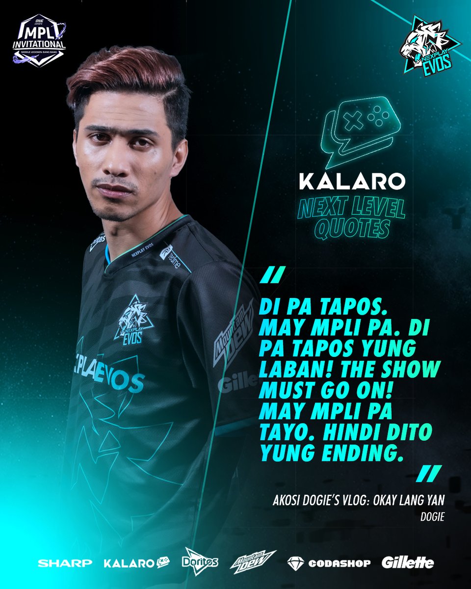 NexplayEsports's tweet photo. It definitely is not the ending yet for our Nexplay Evos team!
Make sure to not get tired supporting our team because they need that!
#NexplayEsports #TheNexplayWay #NexplayRoar #OneTeamOneGoal #EVOSEsports #MLBB #Codashop #Sharp #MountainDew #Doritos #Gillette #KALARO https://t.co/ncmsmFZFhX