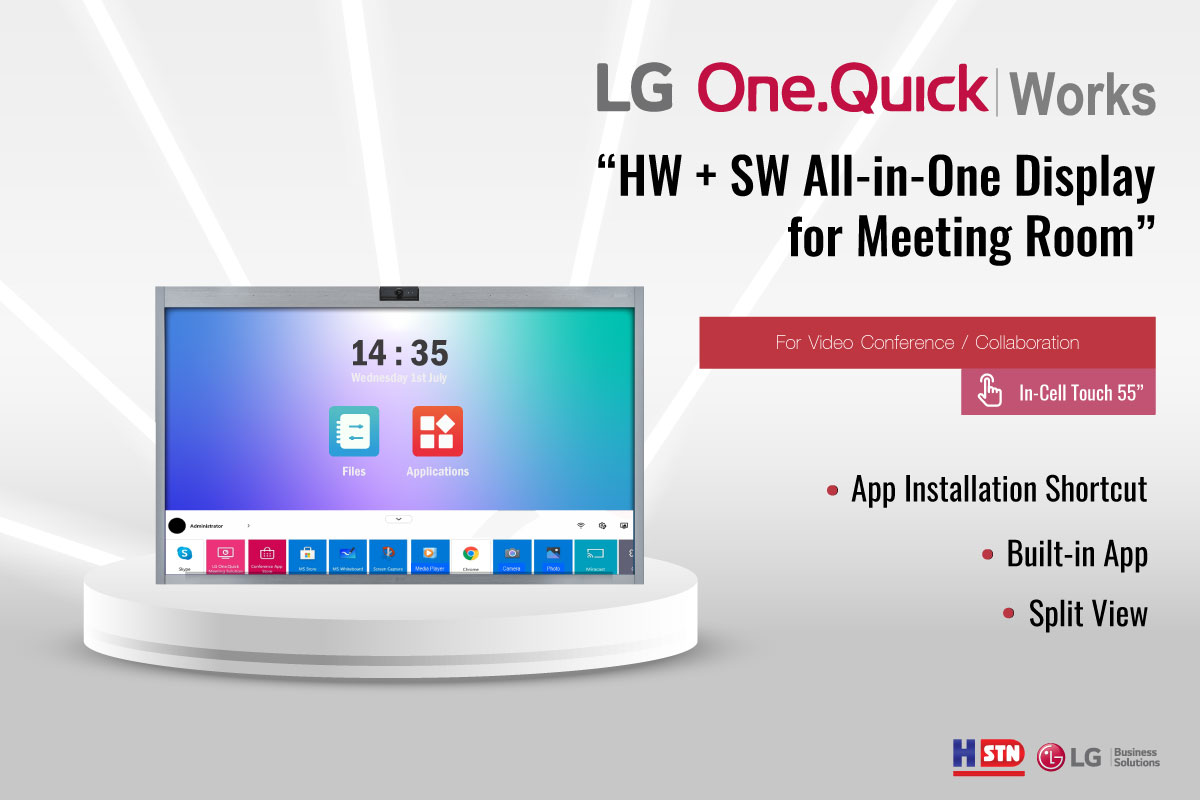 HSTN18's tweet image. #LGOneQuickFlex เป็นจอแสดงผลสำหรับ การประชุม การนำเสนองาน และการสอน ในช่องทางออนไลน์ รวมถึงในห้องประชุมหรือห้องเรียน ขนาด 55 นิ้ว แบบ All in One ทำให้สามารถเข้าร่วมวิดีโอคอนเฟอร์เรนซ์ได้โดยไม่ต้องเตรียมการใดๆ