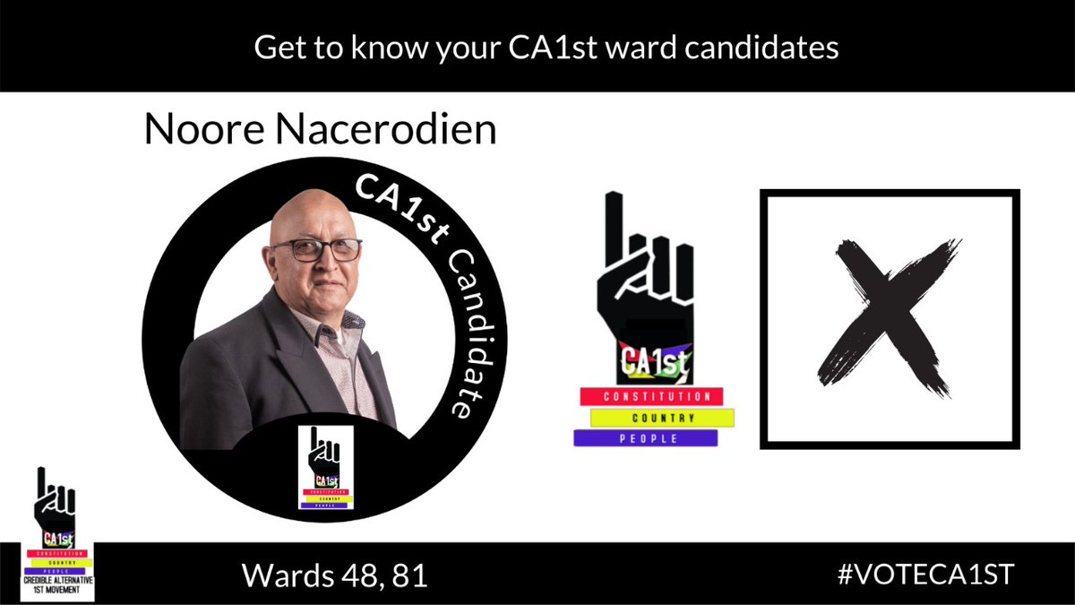 CA1st_SA's tweet photo. #GetToKnowYourCA1stCandidate
Noore Nacerodien: Wards 48 | 81
Learn more about Noore: Bio https://t.co/plrUDSzRAz #VOTECA1st #CapetoniansDeserveBetter #LGE2021 https://t.co/KYOLxTHdCZ